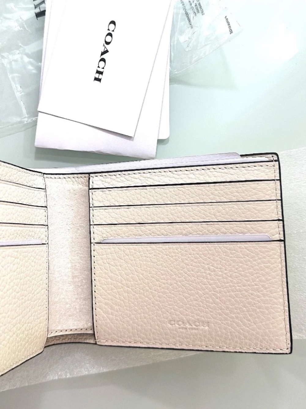 COACH Bifold Wallet in Off White (NEW)